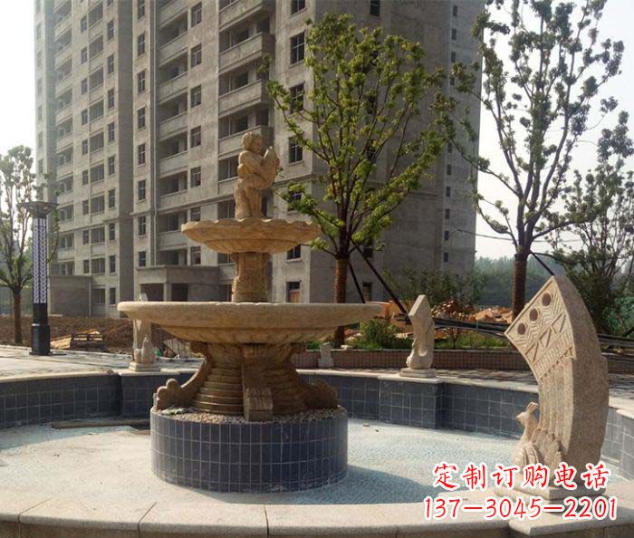 南阳小区景观大型喷泉石雕