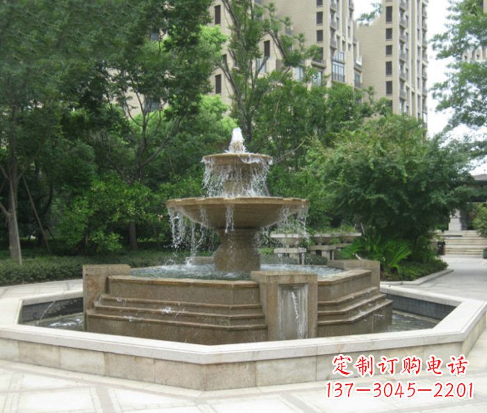 南阳小区景观大型喷泉石雕 (7)