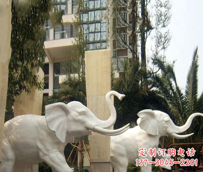 南阳小区景观汉白玉大象石雕