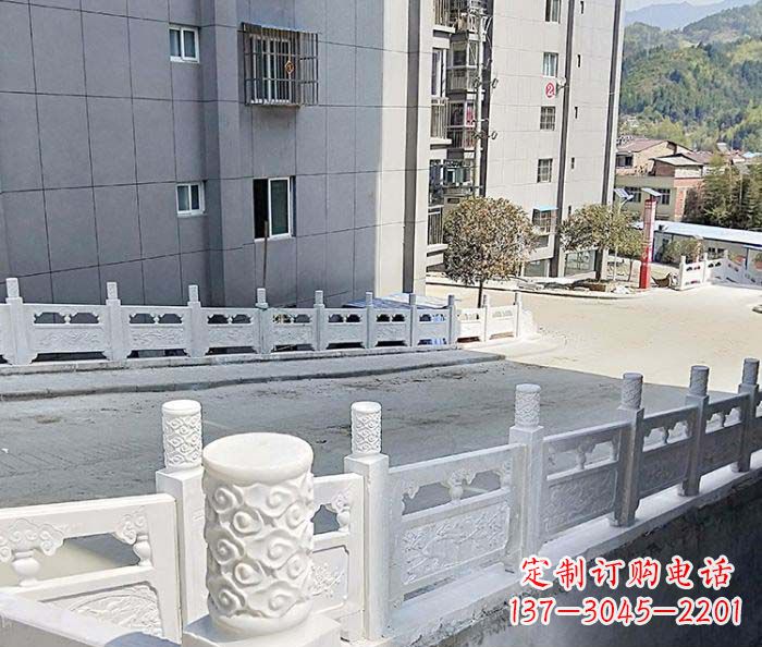 南阳小区景观汉白玉石雕栏板