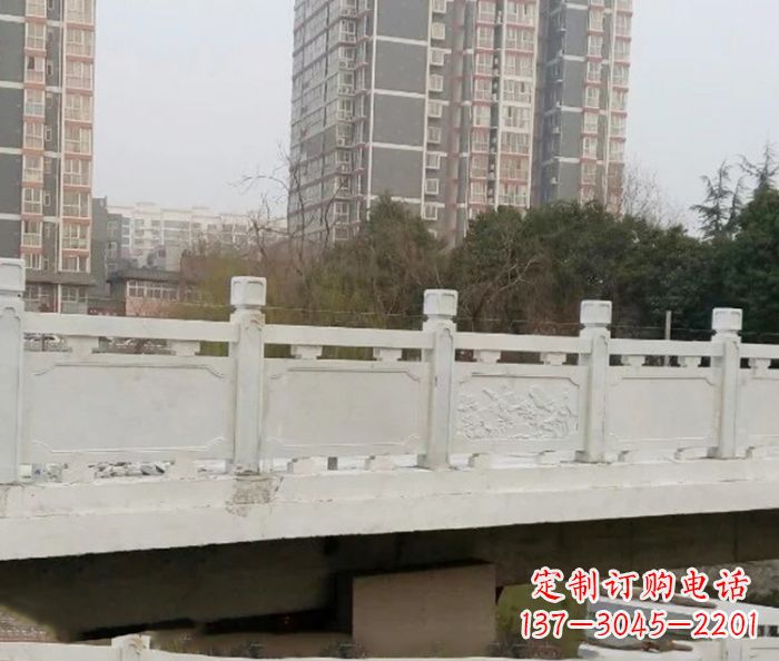 南阳小区景观汉白玉石雕栏板 (2)