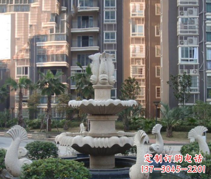 南阳小区景观鲤鱼喷泉石雕