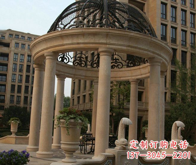 南阳小区景观欧式石雕凉亭