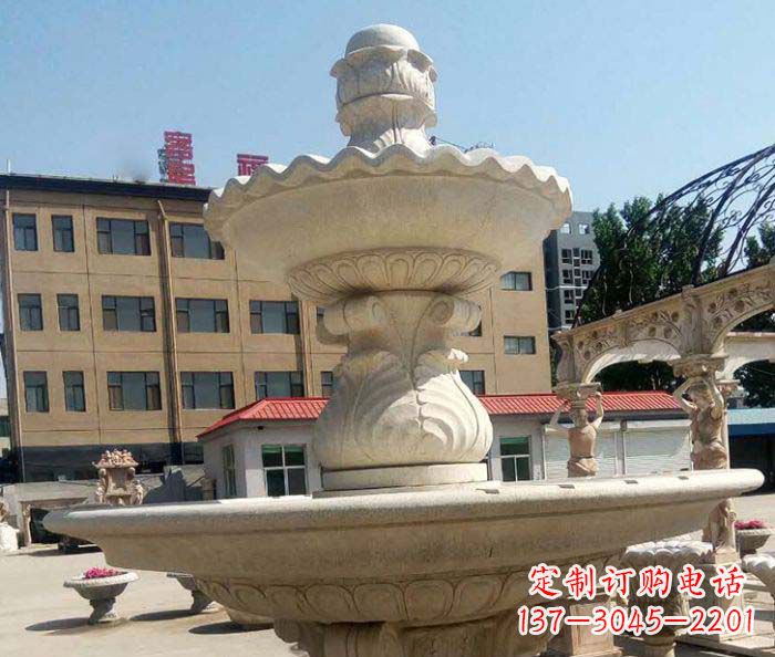 南阳小区景观砂岩大型喷泉石雕