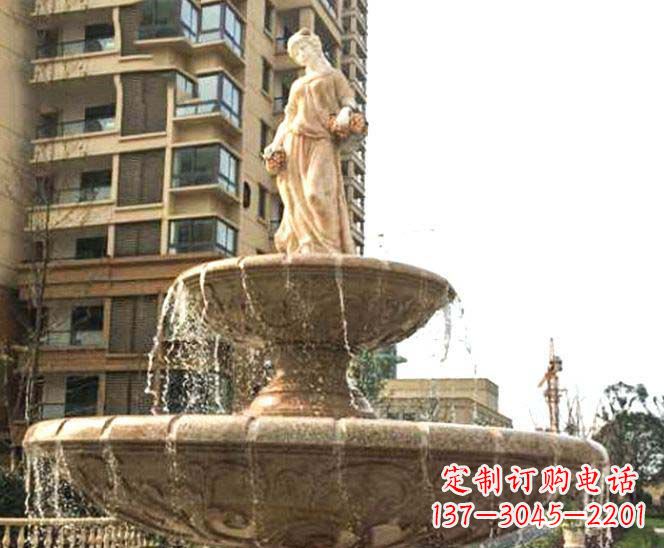 南阳小区景观西方女人喷泉石雕