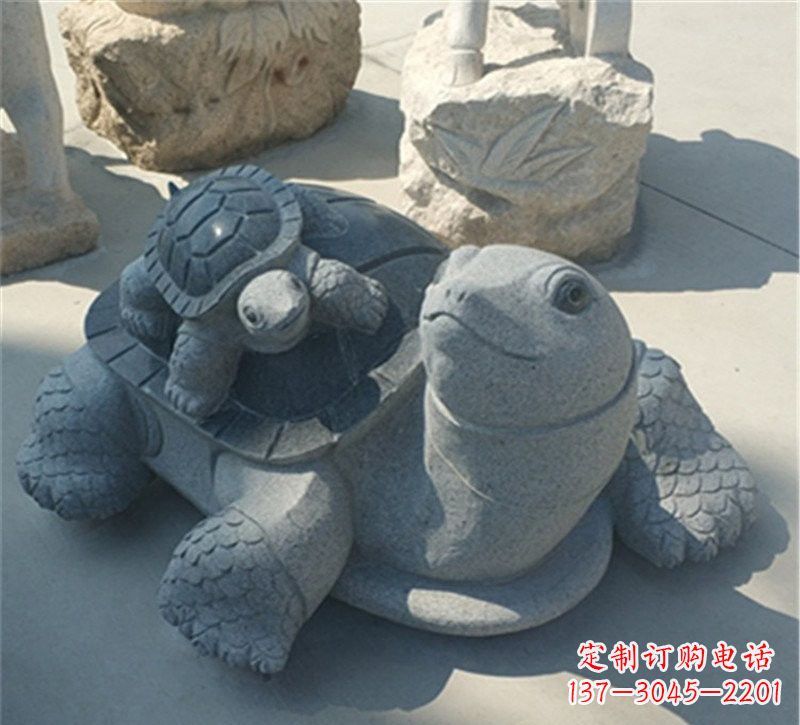 南阳小区母子乌龟石雕