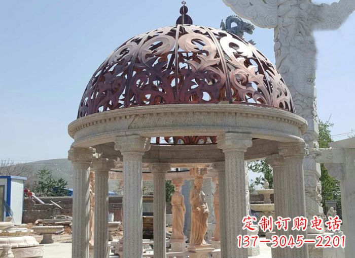南阳小区欧式圆顶凉亭石雕 (3)