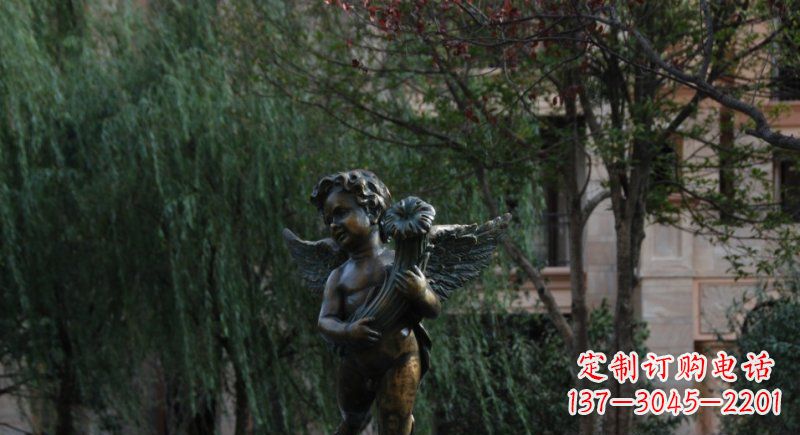 南阳小区欧式小男孩人物铜雕