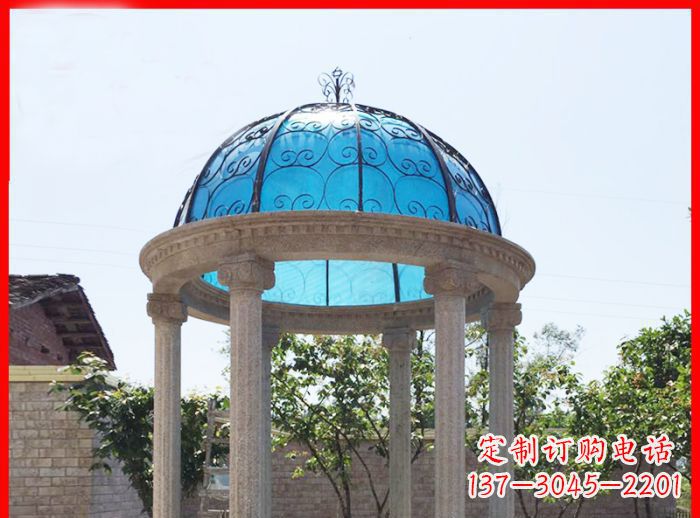 南阳小区欧式圆顶凉亭石雕_2