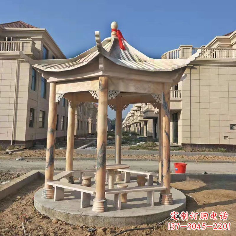 南阳小区庭院石雕凉亭