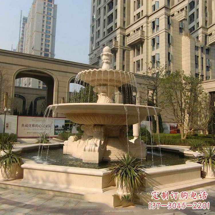 南阳小区庭院石雕欧式喷泉