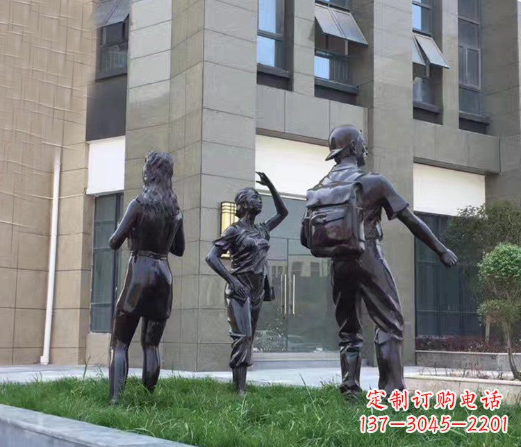 南阳小区铜雕美女人物雕塑