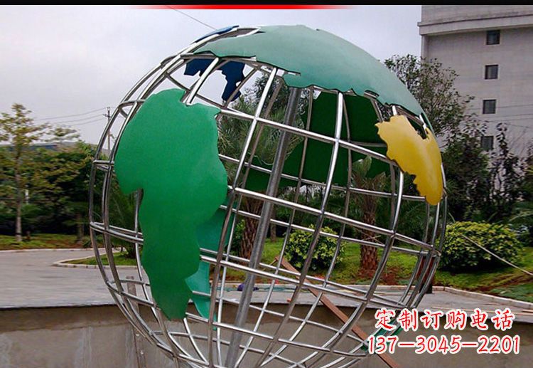 南阳校园不锈钢地球仪造型雕塑