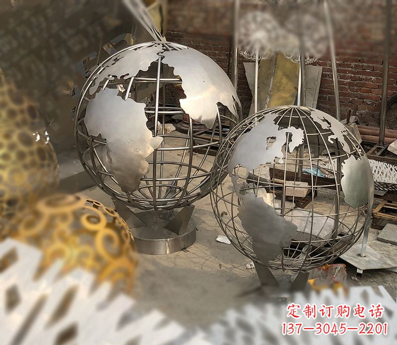 南阳校园不锈钢地球仪雕塑112
