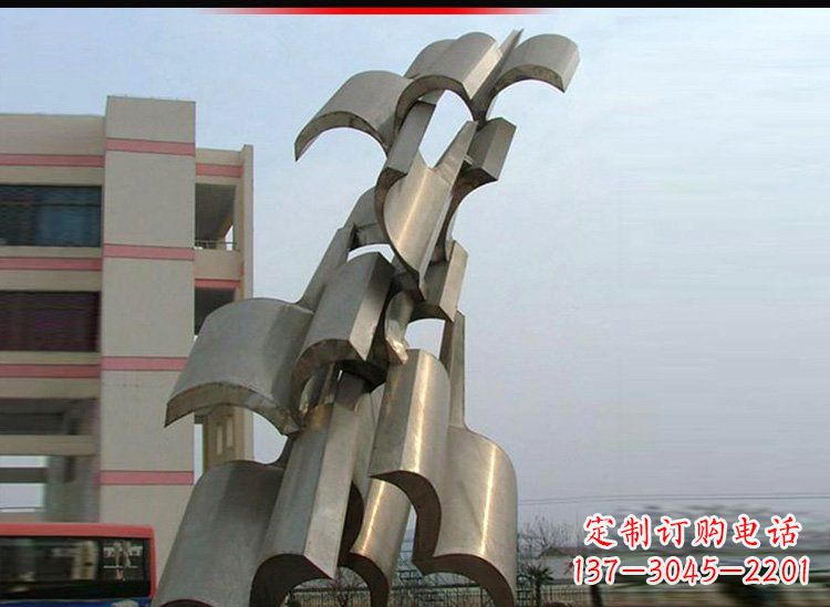 南阳校园不锈钢书本景观雕塑