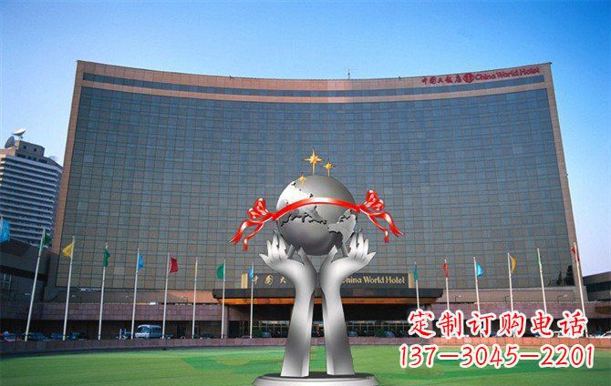 南阳校园不锈钢双手捧地球雕塑