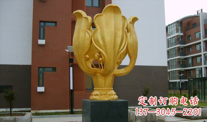 南阳校园不锈钢紫荆花雕塑
