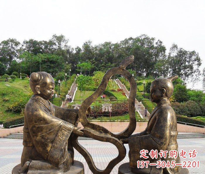 南阳校园抽象孔融让梨铜雕