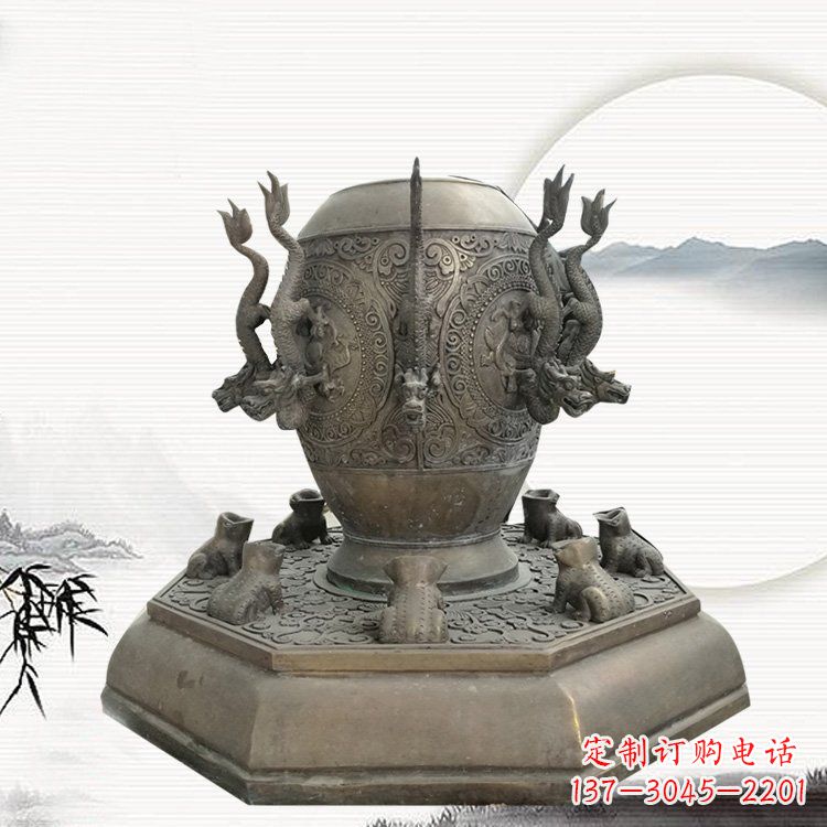 南阳校园地动仪铜雕