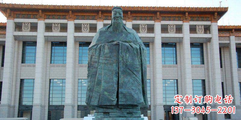 南阳校园孔子景观铜雕