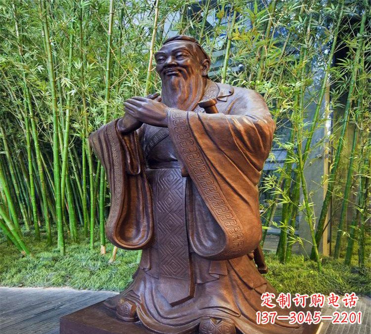 南阳校园孔子行教像铜雕