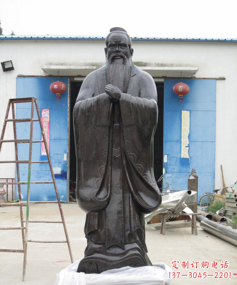 南阳校园老子古代名人铜雕