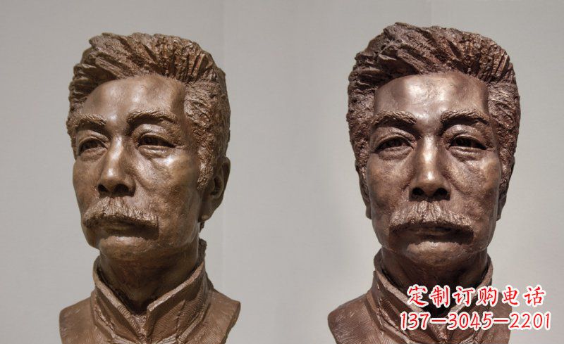 南阳校园鲁迅头像名人铜雕