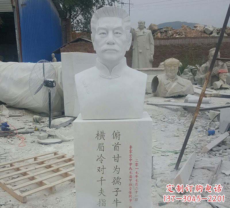 南阳校园鲁迅胸像石雕