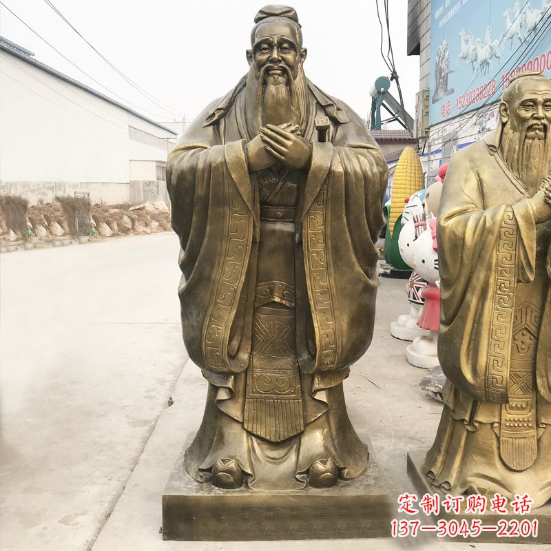 南阳校园名人孔子铜雕