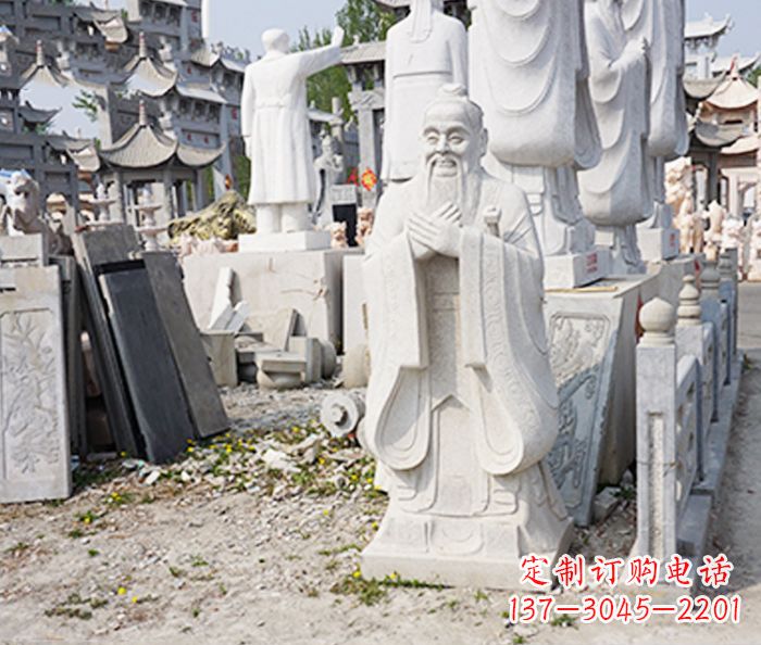 南阳校园人物孔子石雕 (3)