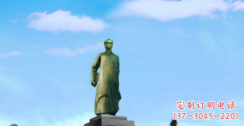 南阳校园朱自清近代名人铜雕