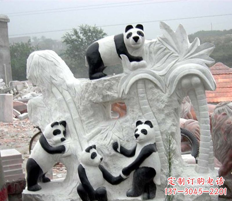 南阳熊猫动物景观石雕