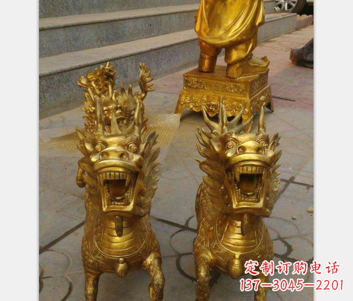 南阳银行铜雕麒麟雕塑