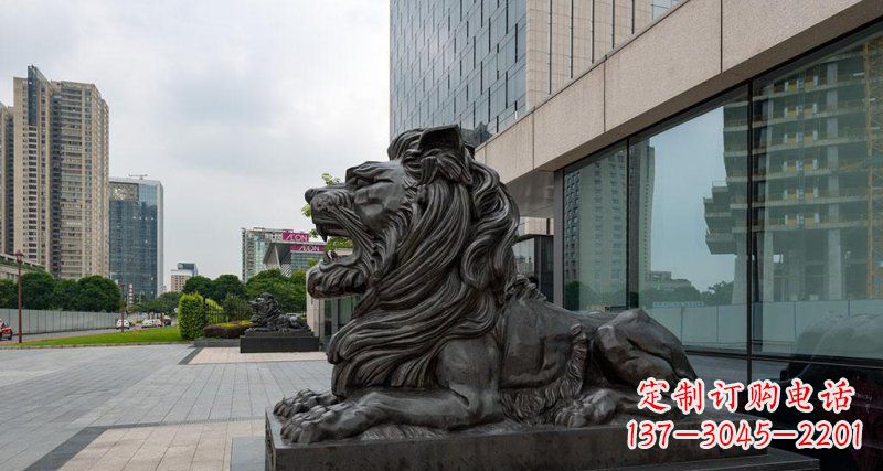南阳银行铜狮子汇丰狮铜雕