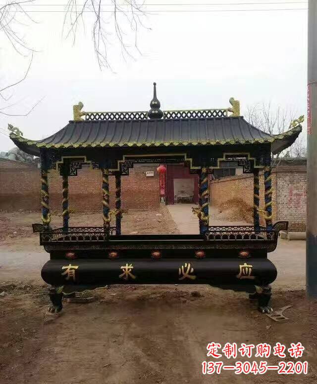 南阳有求必应方形香炉铜雕