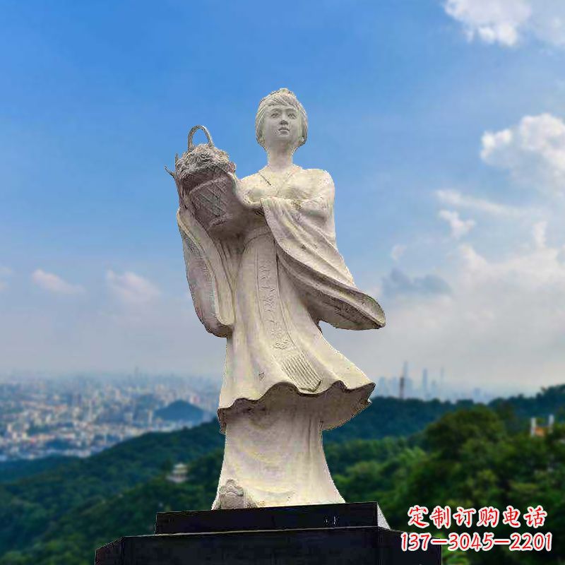 南阳虞姬景观石雕像-景区园林古代美女雕塑