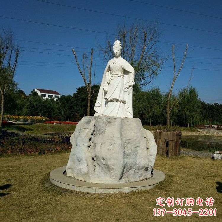 南阳虞姬石雕塑-公园历史名人楚汉时期美女雕像