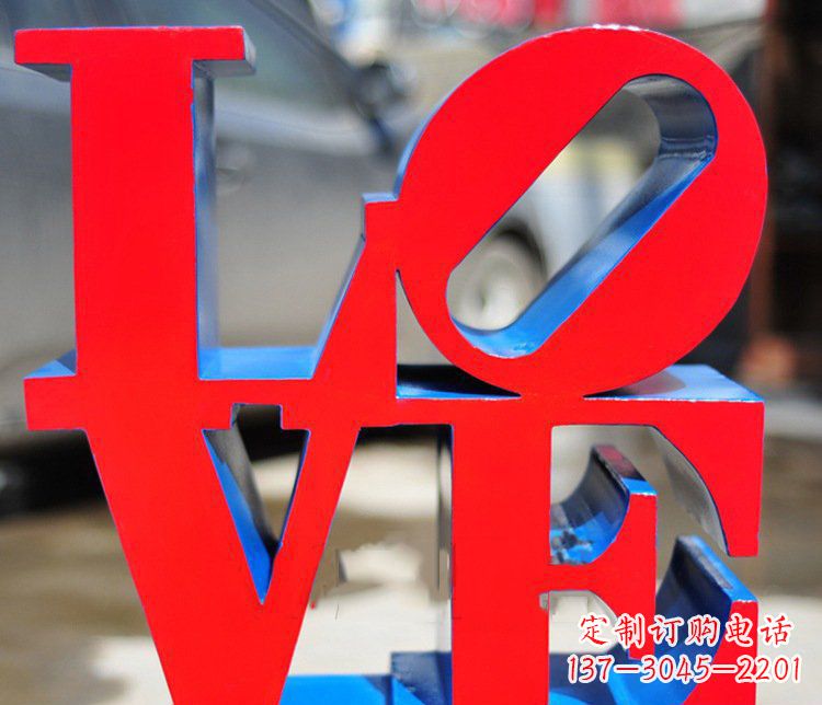 南阳园林不锈钢love字母雕塑