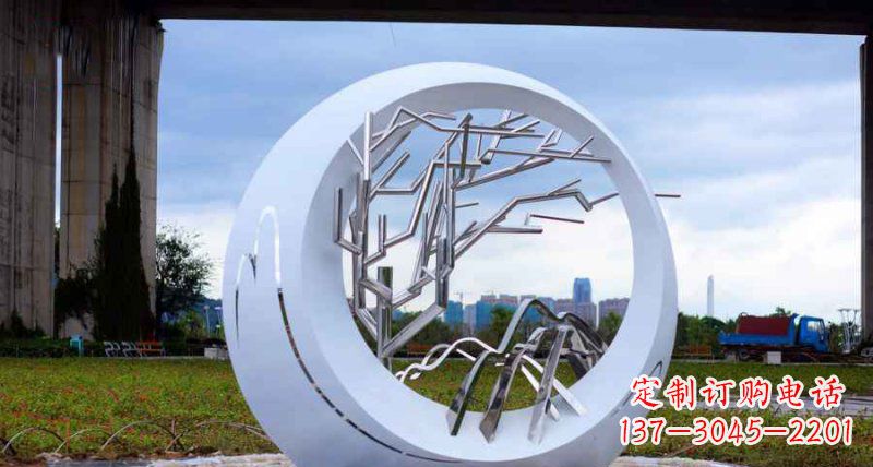 南阳园林不锈钢抽象树枝雕塑