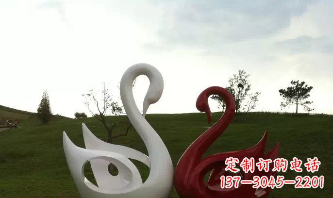 南阳园林不锈钢抽象天鹅雕塑