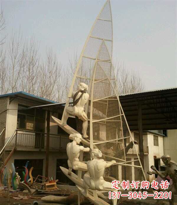 南阳园林不锈钢帆船景观雕塑