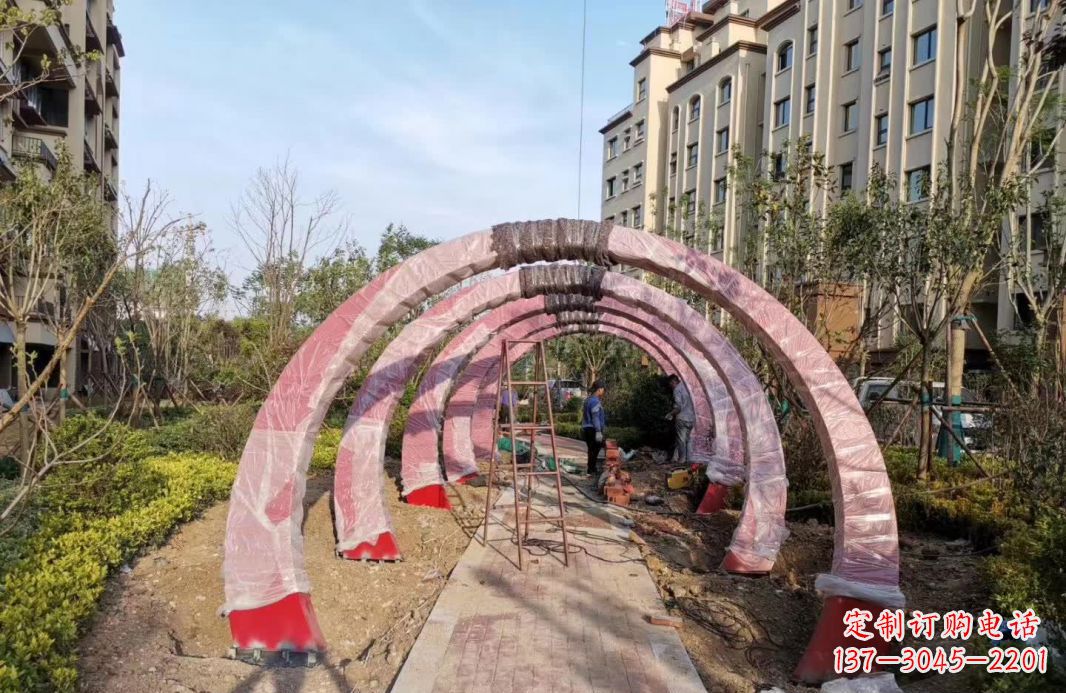 南阳园林不锈钢拱门景观雕塑
