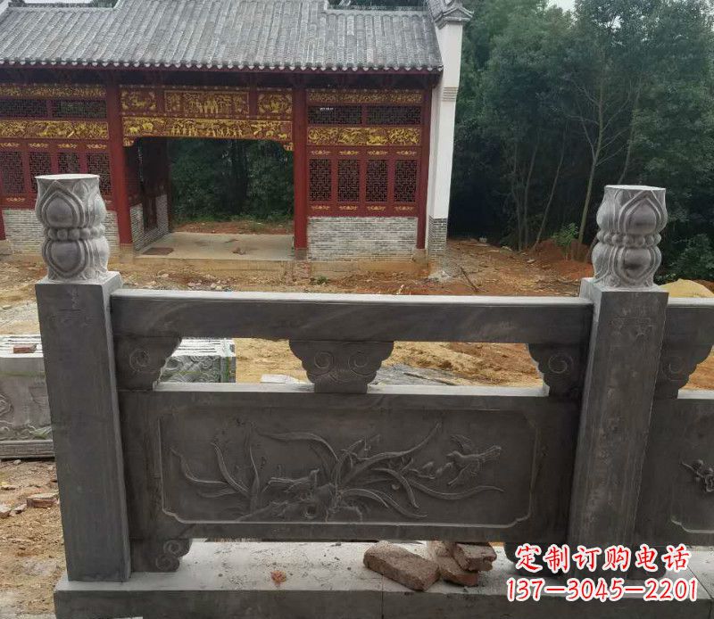 南阳园林仿古兰花石浮雕栏板景观石雕