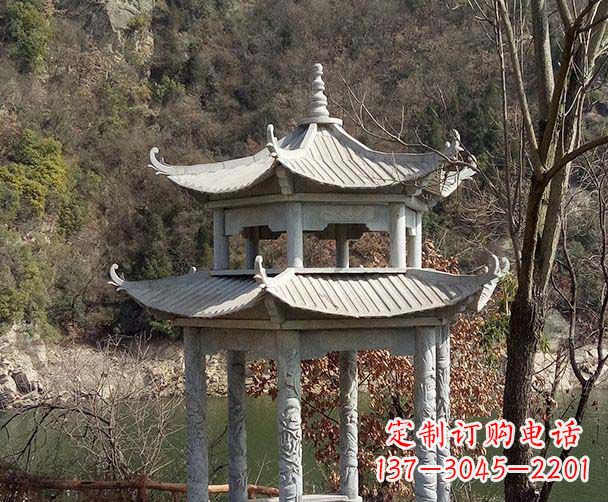 南阳园林仿古双层石雕凉亭