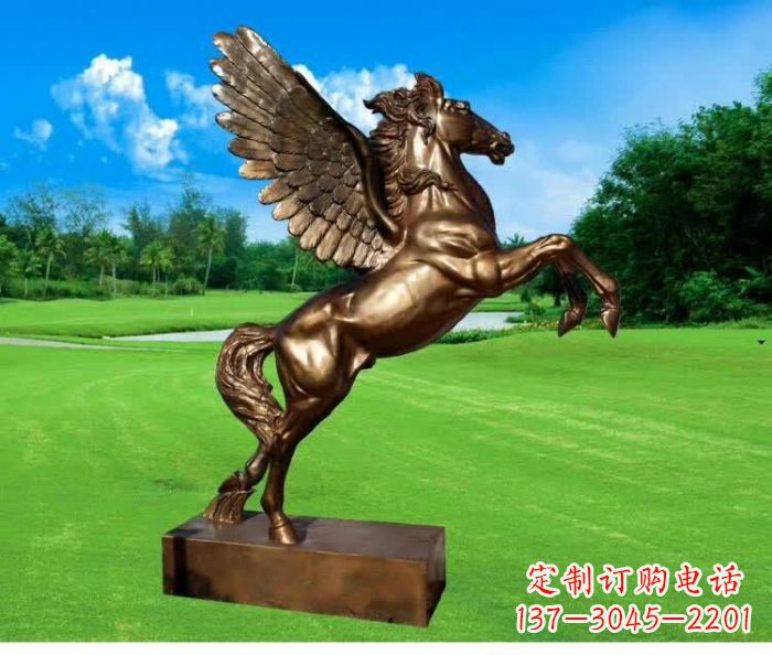南阳园林飞马铜雕 (2)