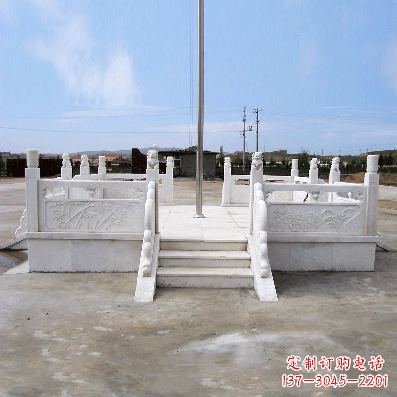 南阳园林广场升旗台汉白玉石雕国旗台
