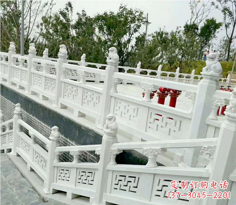 南阳园林汉白玉栏板景观石雕 (2)