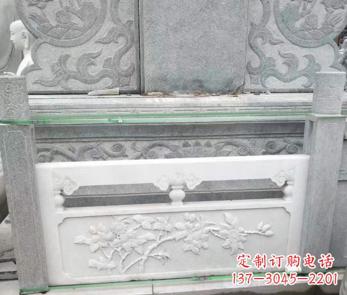 南阳园林汉白玉石浮雕栏板 (3)
