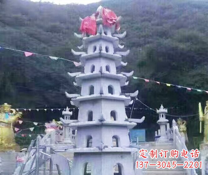 南阳园林景观大理石宝塔石雕