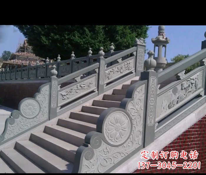 南阳园林景观大理石栏板雕塑 (4)